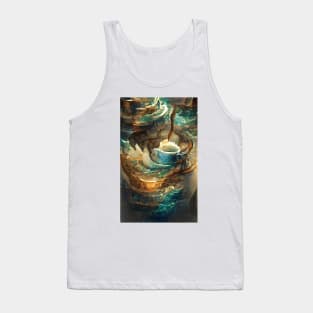 The Coffee teal ocean wave| Ocean wave vintage Tank Top